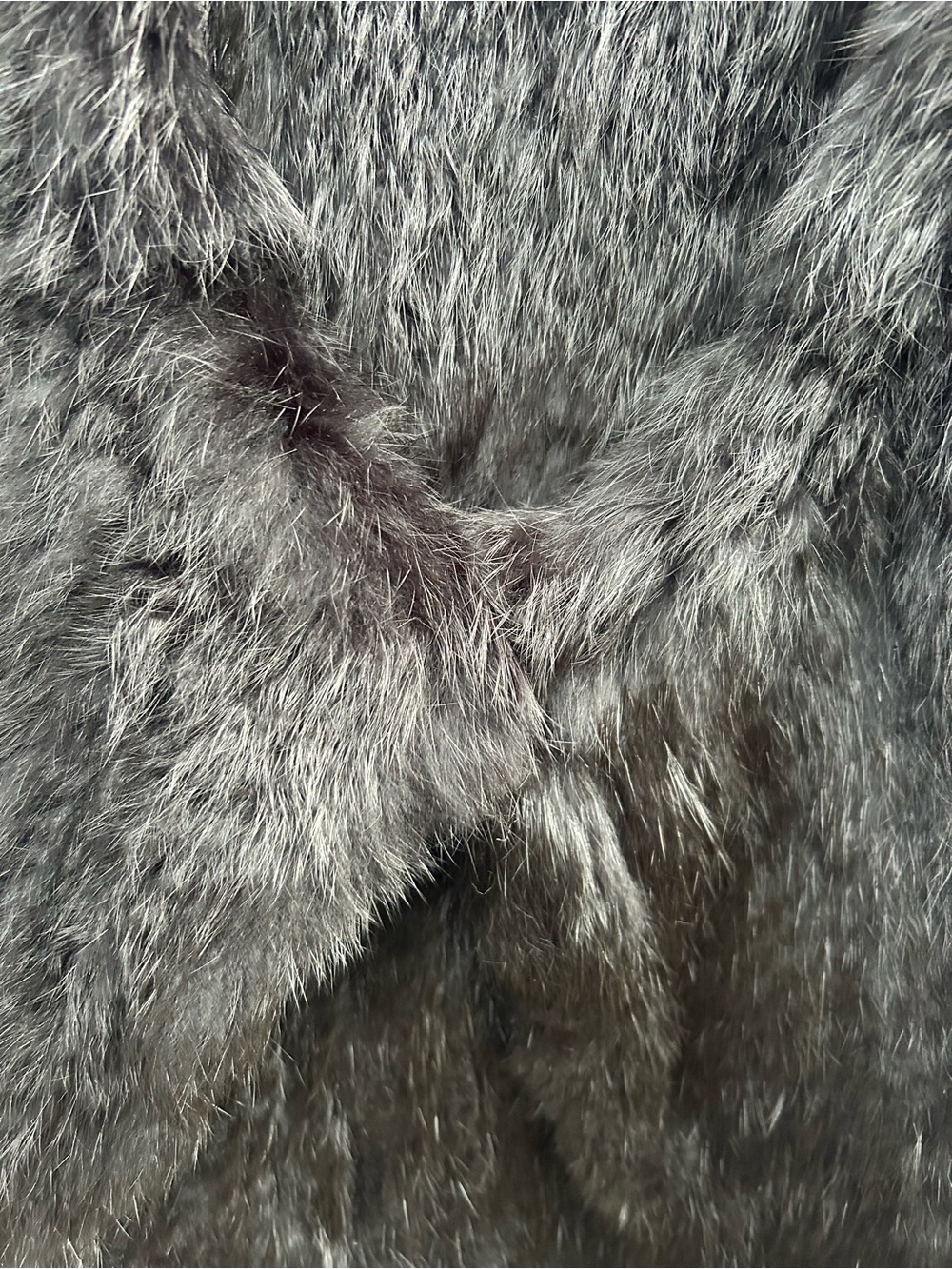 Black Rabbit Fur Vest, One Size - Picture 5 of 6
